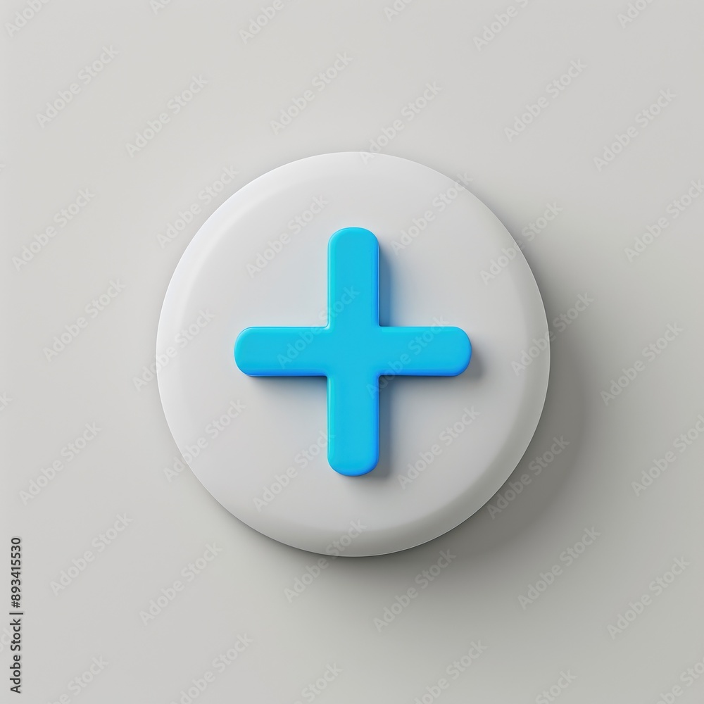 Obraz premium Minimalist Coin Icon with Blue Addition