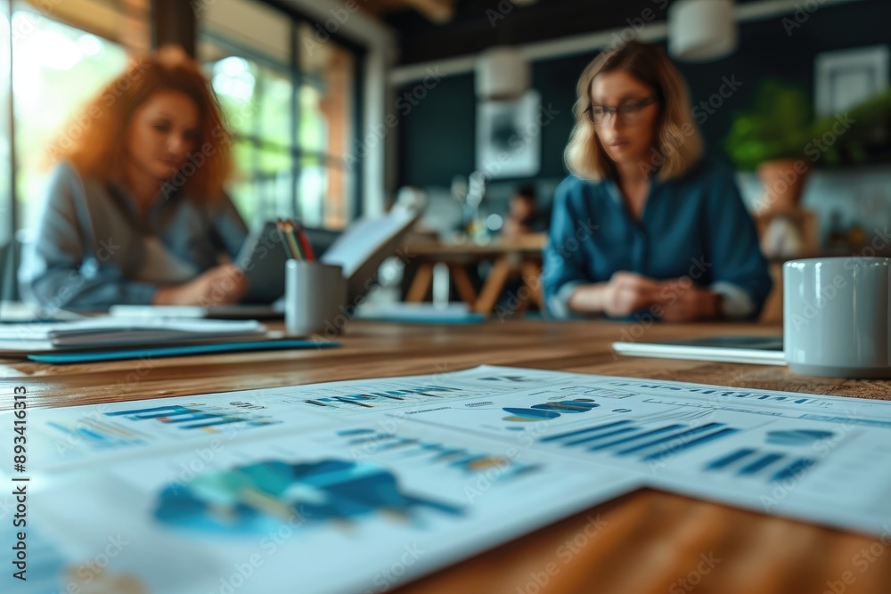 Fototapeta premium Business Consultant Presenting Market Strategies in a Modern Office