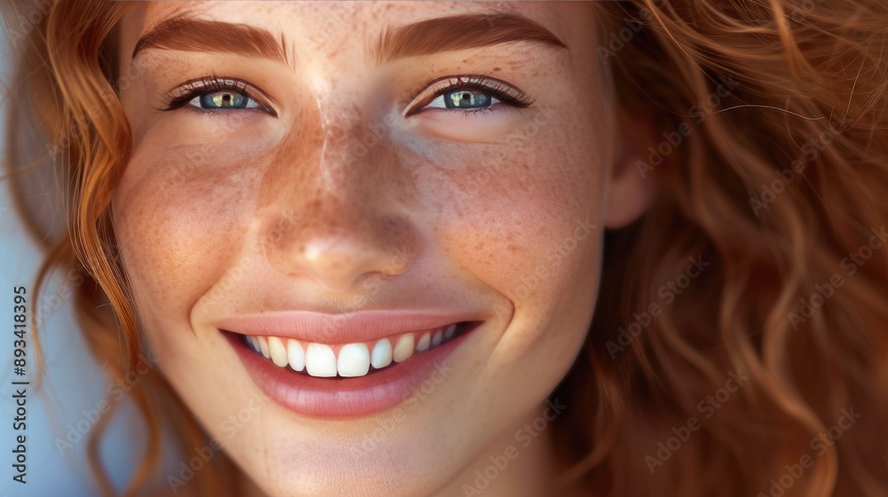 Beautiful Woman with a Subtle Smile and Gentle Facial Touch Beautiful Woman with a Subtle Smile and Gentle Facial Touch
