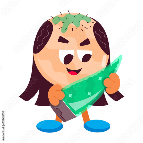 A flat style sticker of hair gel

