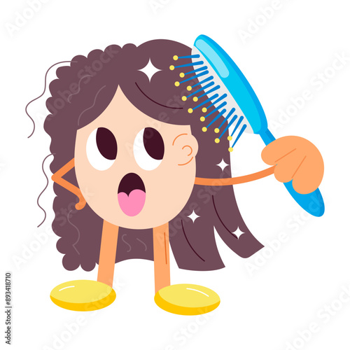 A comic style sticker of brushing

