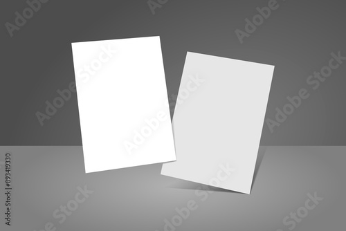 blank flyer template, leaflet mockp image 3D illustration.