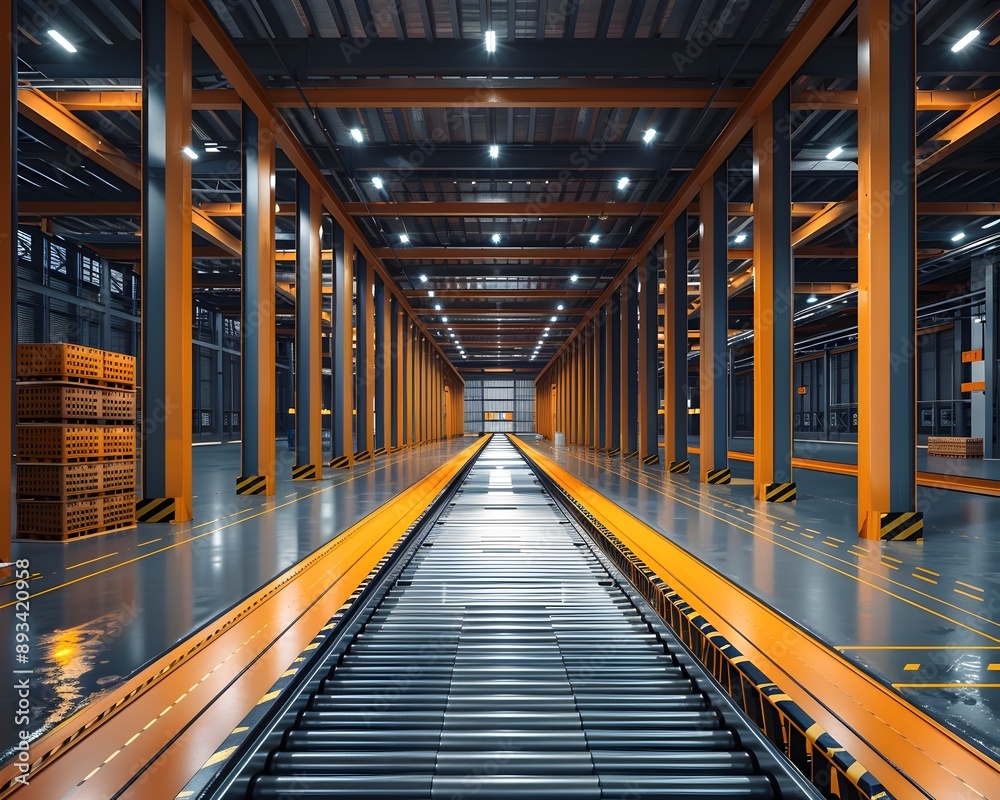 Obraz premium Smart Automated Logistics Hub with Advanced Sorting and Delivery Systems for Efficient Commerce