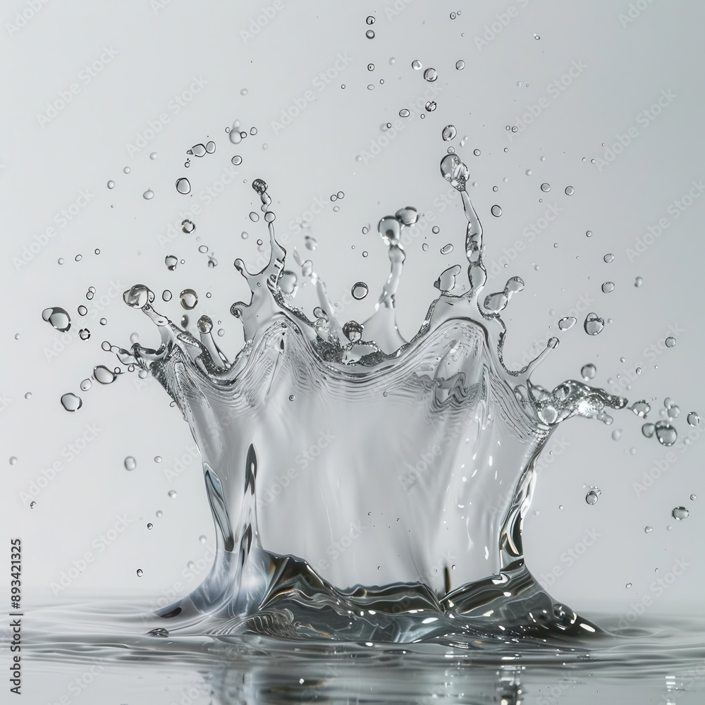 highspeed photography capture of a dynamic water splash frozen in time with intricate droplets and waves forming a sculptural shape against a pure white background highspeed photography capture of a dynamic water splash frozen in time with intricate droplets and waves forming a sculptural shape against a pure white background
