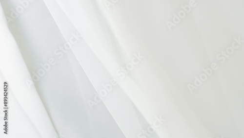 Elegant white tulle background for home textiles and wedding dress fabric