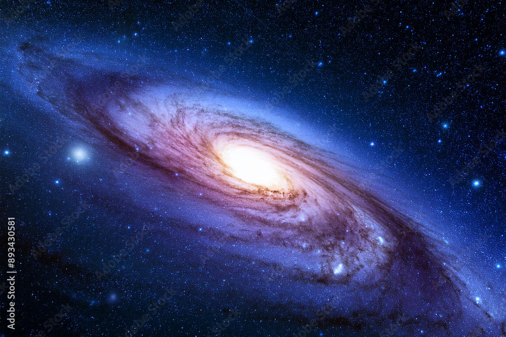 Fototapeta premium Vibrant cosmic backdrop with dazzling stars, colorful galaxies, and dynamic nebulae.