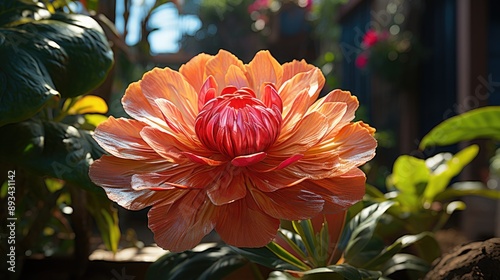 a red flower with water drops on it