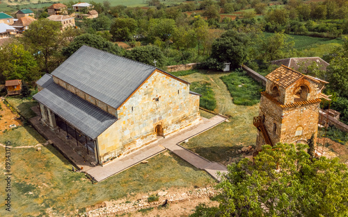 Aerial view of Bolnisi Sioni Cathedral in Georgia photo