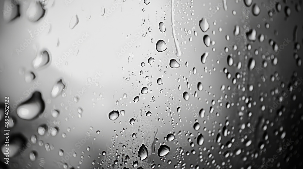 Rain-streaked glass. Monochrome light with raindrops. Close-up of droplets and stains. Detailed macro texture. Rainy day. Rain-streaked glass. Monochrome light with raindrops. Close-up of droplets and stains. Detailed macro texture. Rainy day.