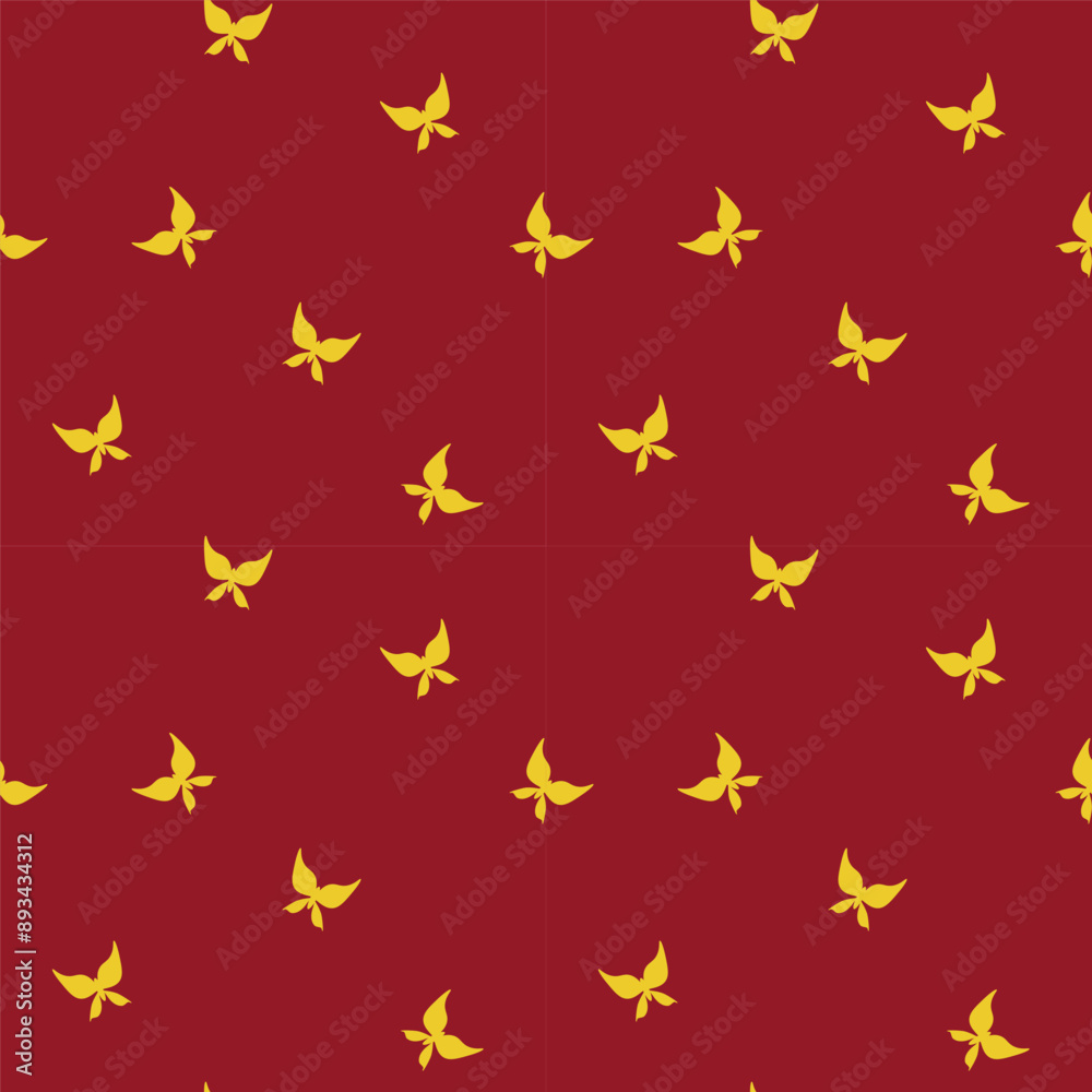 seamless red pattern with yellow butterflies seamless red pattern with yellow butterflies