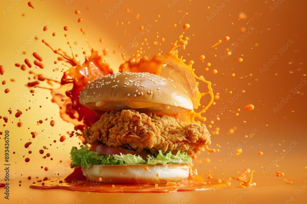chicken burger poster