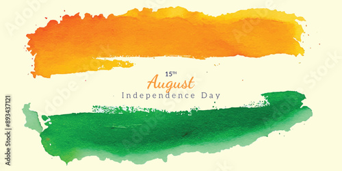 Watercolor 15 august Indian independence day banner design, watercolor background , vector file, 