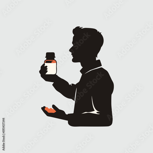 Vector illustration of a man taking care of his health. Flat style design.