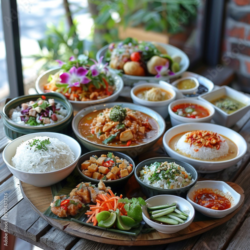 Thai food plating