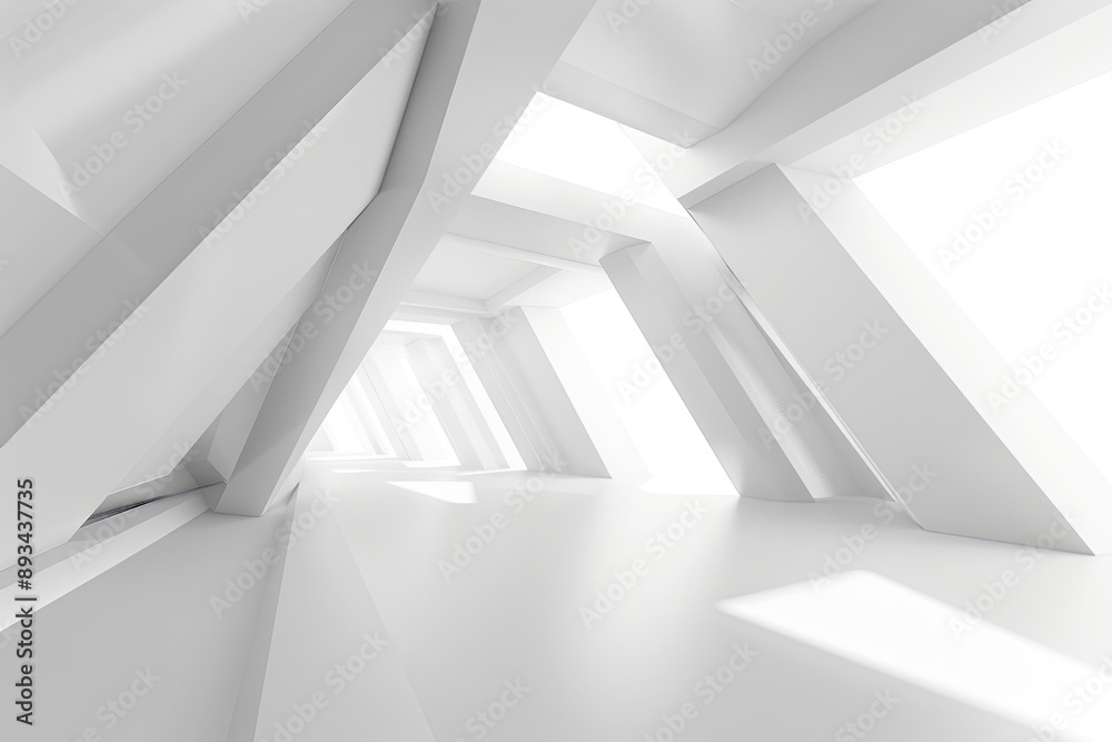 Obraz premium Modern Minimalist White Interior