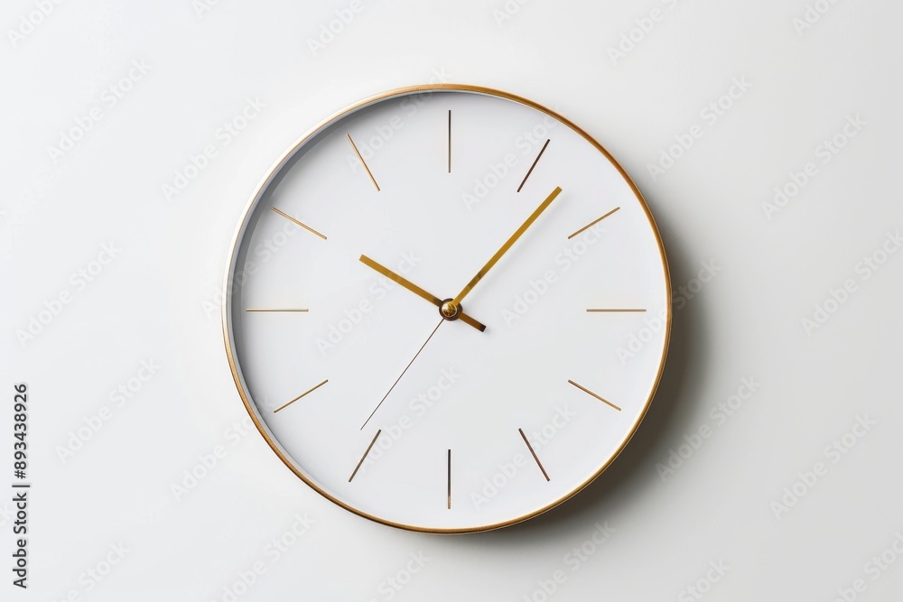 Clock On White. Minimalist Creative Concept for Business Design Clock On White. Minimalist Creative Concept for Business Design