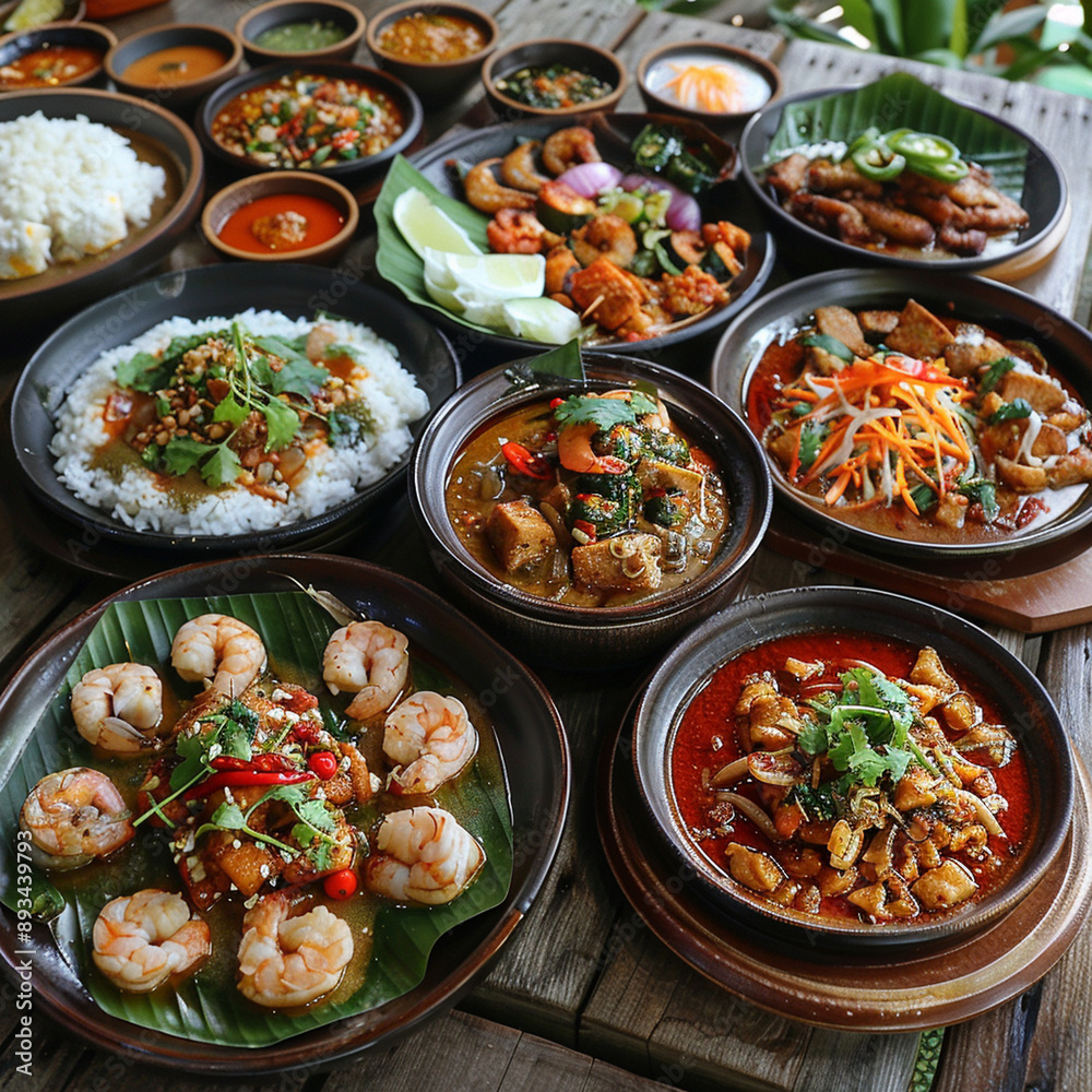Thai food plating Thai food plating