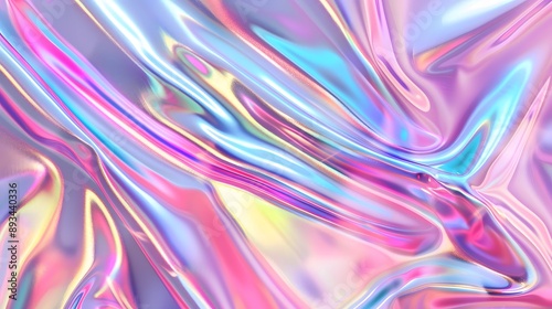 Wallpaper Mural Holographic iridescent hologram background with soft pastel colors, shiny foil effect. Torontodigital.ca
