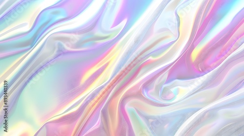 Holographic iridescent hologram background with soft pastel colors, shiny foil effect.