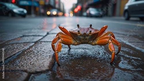 City Crab Exploring the Pavement photo