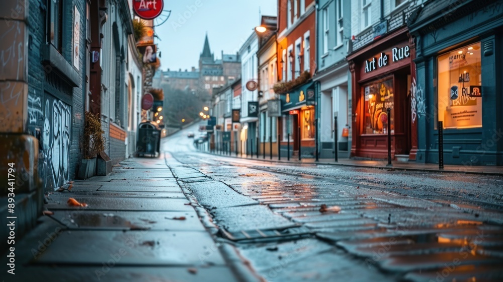 Fototapeta premium Rainy Day Street Scene