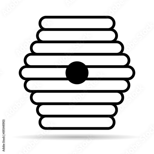 Hive natural shadow icon, bee web flat habitat sign, graphic vector illustration