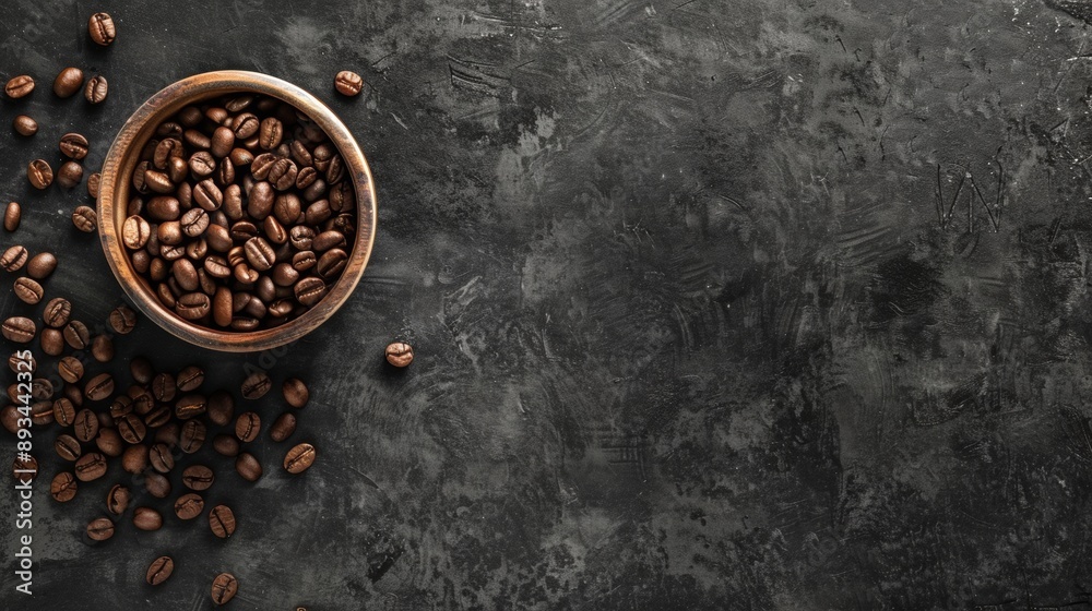Bowl of Coffee Beans on Dark Surface Bowl of Coffee Beans on Dark Surface