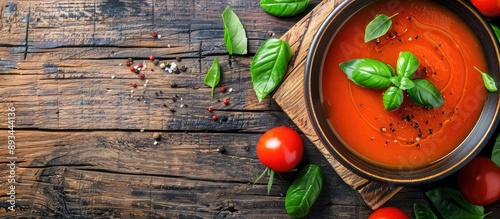 Top view of homemade tomato...