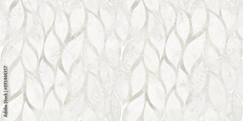 Watercolor leaves vector seamless pattern. marble tiles leaf background, textured jungle print.