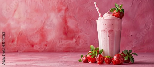 Fresh strawberry milkshake ...