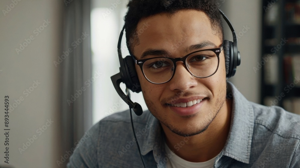 Man with Headset and Glasses Man with Headset and Glasses