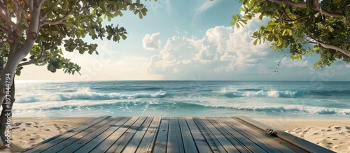 A serene tropical beach sce...