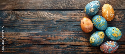 Vibrant Easter eggs display...