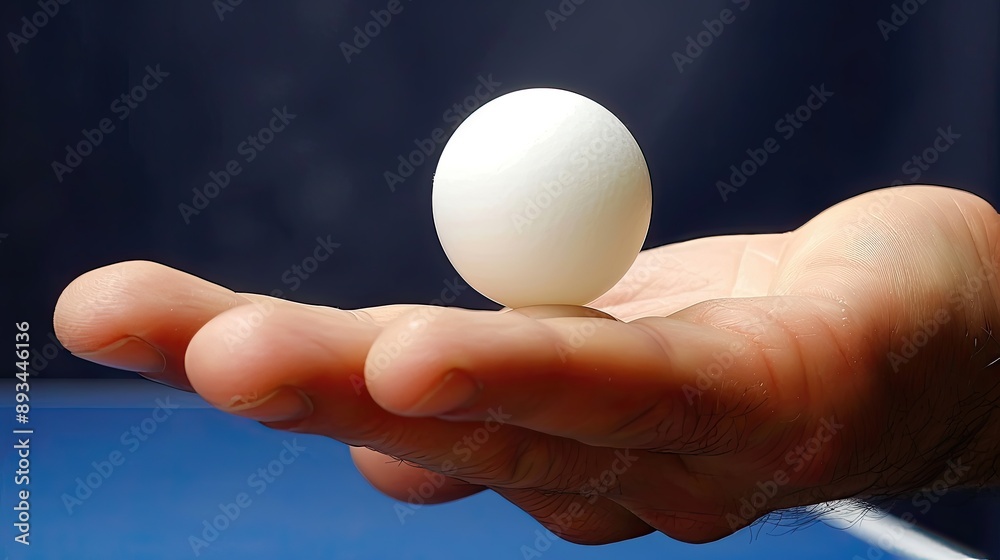 A hand holding a ping pong ball A hand holding a ping pong ball