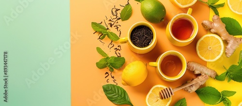 Tea leaves lemon ginger and...