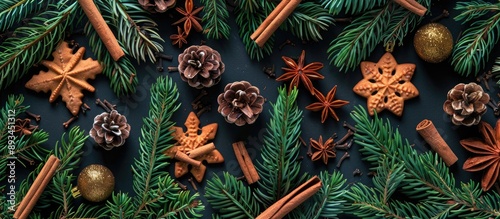 Top view of a Christmas the...