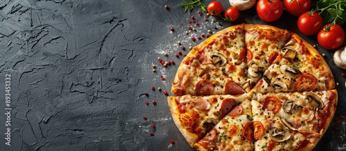 Pizza slices with cheese ch...