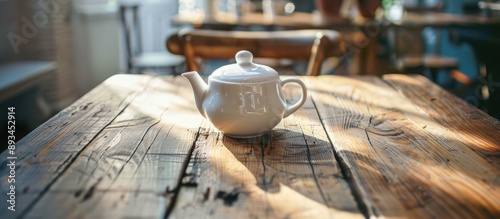 Close up of a teapot on a w...