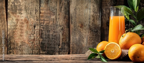 Fresh oranges and a glass o...