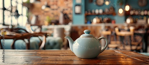 Close up of a teapot on a w...