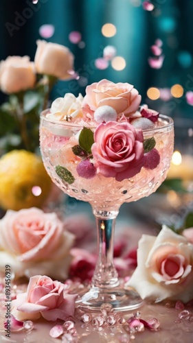 roses in a glass vase