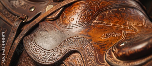 Close up brown cowboy desig...
