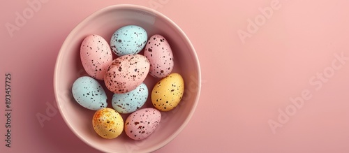 Easter eggs in a bowl on a ...