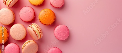 Top view of vibrant macaron...