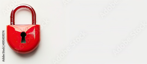 Red padlock isolated on a w...