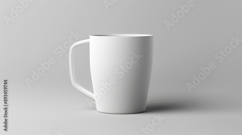 Blank white mug mockup isolated on grey background