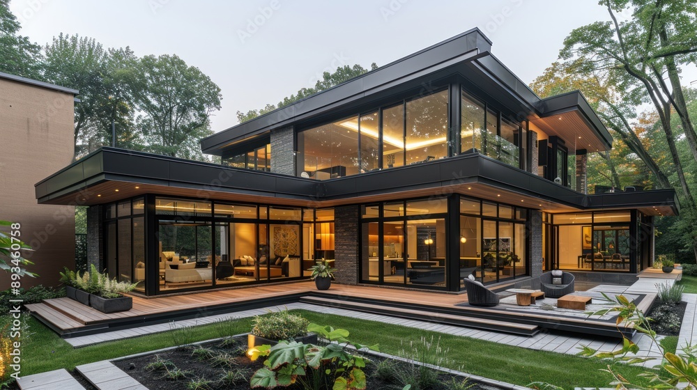 Modern House With Large Windows Modern House With Large Windows