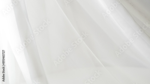 Elegant white tulle background for home textiles and wedding dress fabric