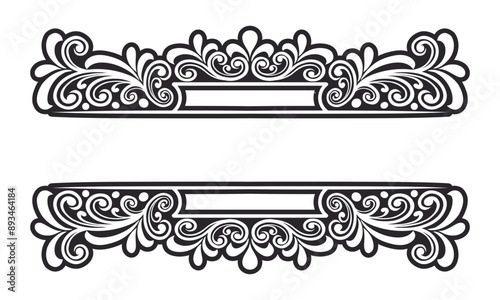 Classic name tags ornament floral border for weddings