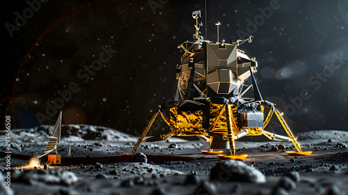 3D illustration of the the Chandrayaan-3 lunar lander